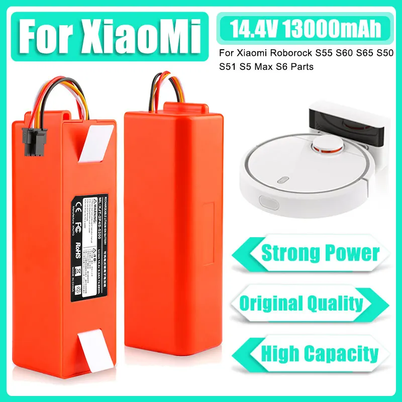 

13000mAh 14.4v roborock s50 battery brr 2p4s 5200d Brand-New battery for Xiaomi Robot Roborock S50 S51 S55 T60 Accessory Spare