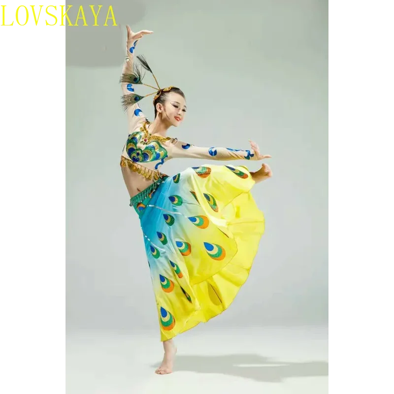 Adult Quality New Dance Long Skirt Dai Dance Costume Ethnic Classical Costume Peacock Dance Costume Upper Dress