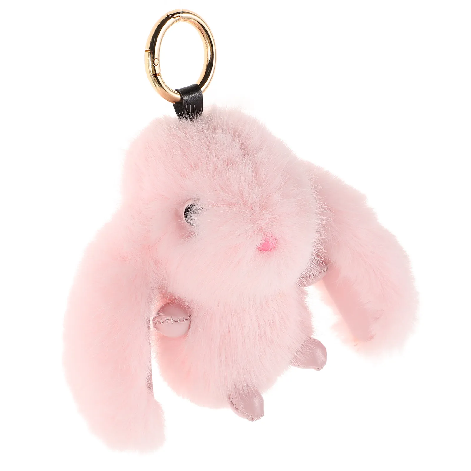 

Soft Pink Bunny Keychain Cute Stuffed Animal Charm Birthday Present Bag Keyring Charm Rabbit Keychain Faux Bunny Keyring