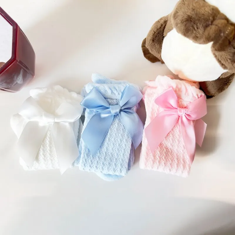 3 pares de meias de bebê com ar condicionado quarto acima do joelho meias infantis bebê recém-nascido midtube arco mosquito meias