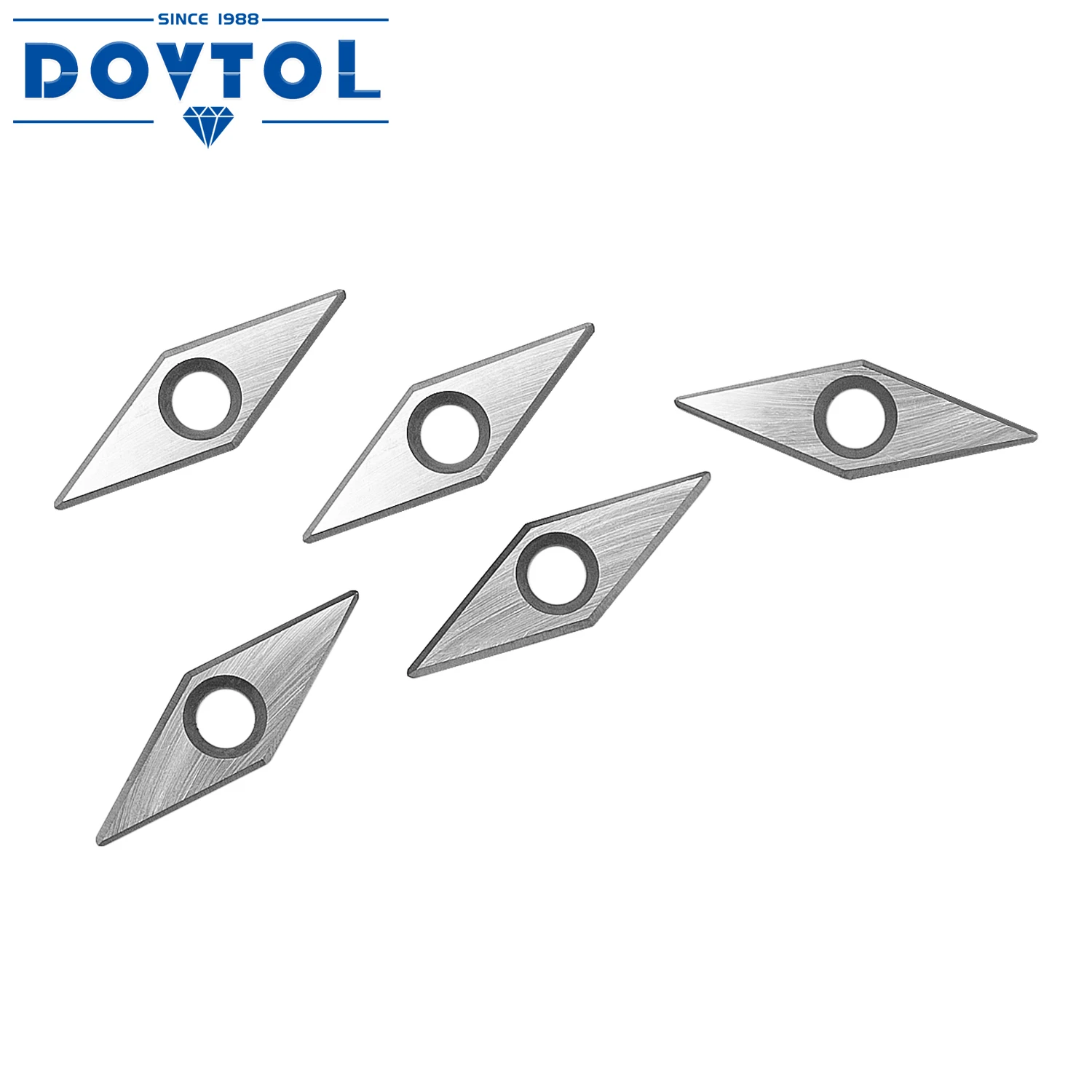 Negative Rake Angle Ci4 Diamond Carbide Replacement Cutter Inserts with Radius Point fit for DIY Wood Turning Detailer 5pcs