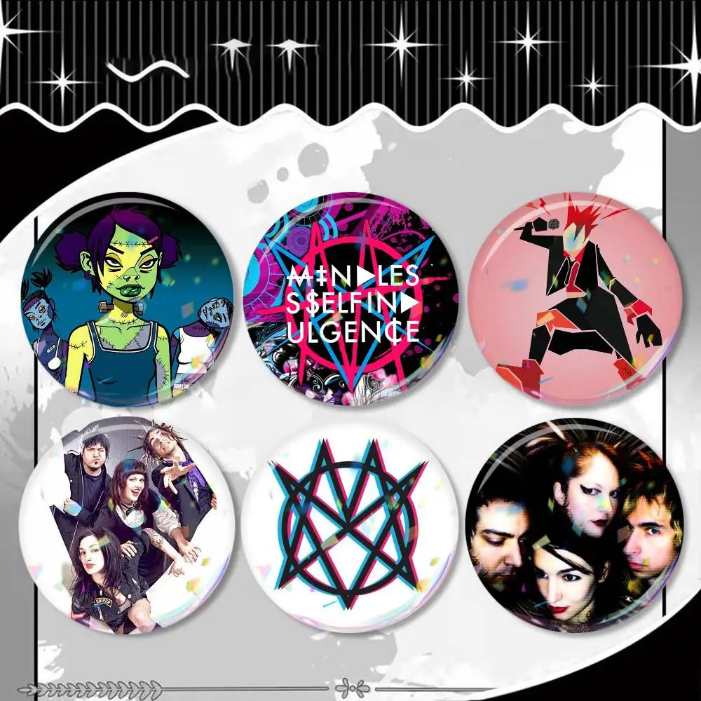 

M-Mindless Self Indulgence Laser Badge Applicable For Backpack Clothes Hats Decor Creative Accessories