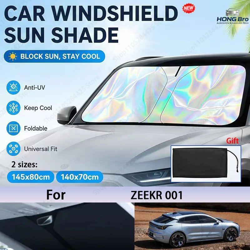For ZEEKR 001 Foldable Front Windshield Sun Shade UV Reflective Sun Protection Cover Car Interior Accessories