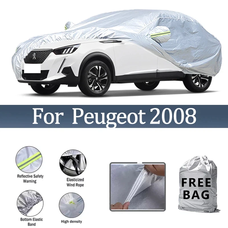 

Для Peugeot 2008, автомобильный чехол, уличные защитные чехлы, снежный солнцезащитный козырек, водонепроницаемый, пылезащитный, внешние УФ-аксессуары для автомобиля