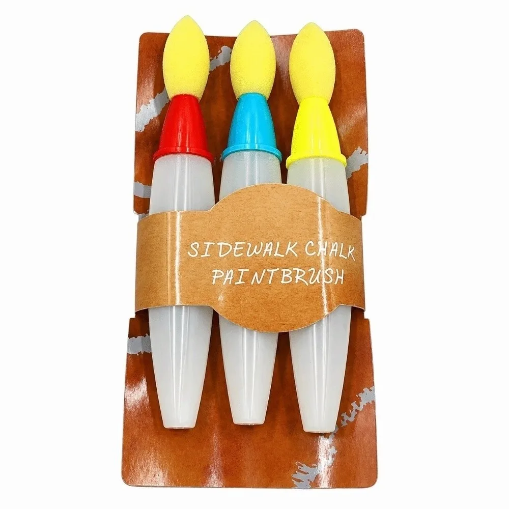 3Pcs Creative Soft Sponge Paint Brushes DIY Drawing Tools Round Applicators Acrylic Watercolor Oil Multi-function Chalk Brushes