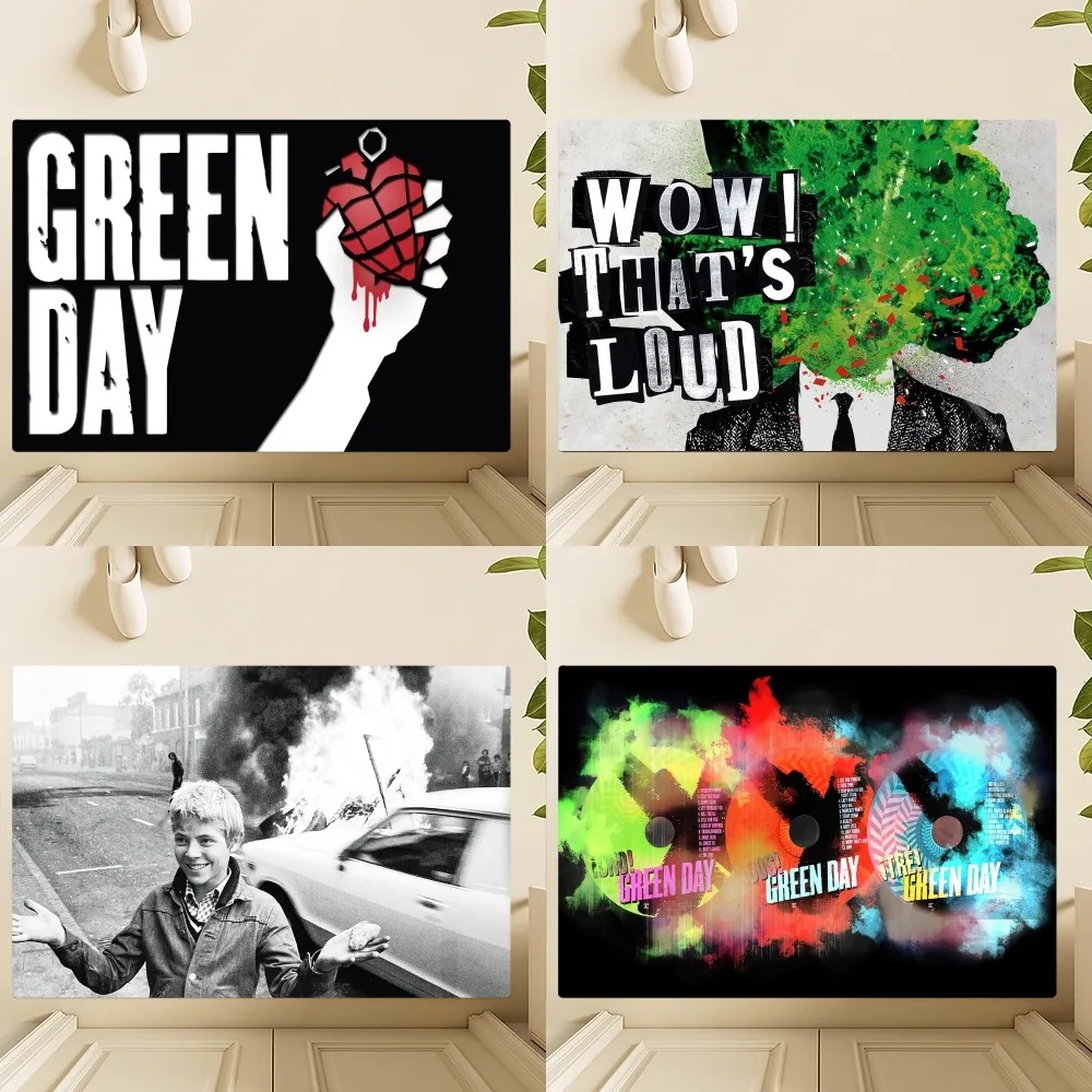 Rock Band Green Day Saviors Floor Mat Bedroom Kitchen Door Bath House Super Absorbent Foot Non-slip