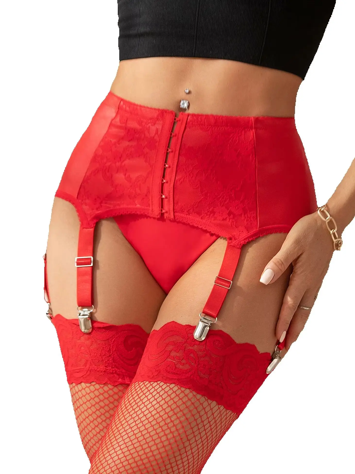 

Comeondear горячие женские сексуальные кожаные подтяжки красного цвета, женское нижнее белье, цветочные ремни, подвязки с чулками для женщин