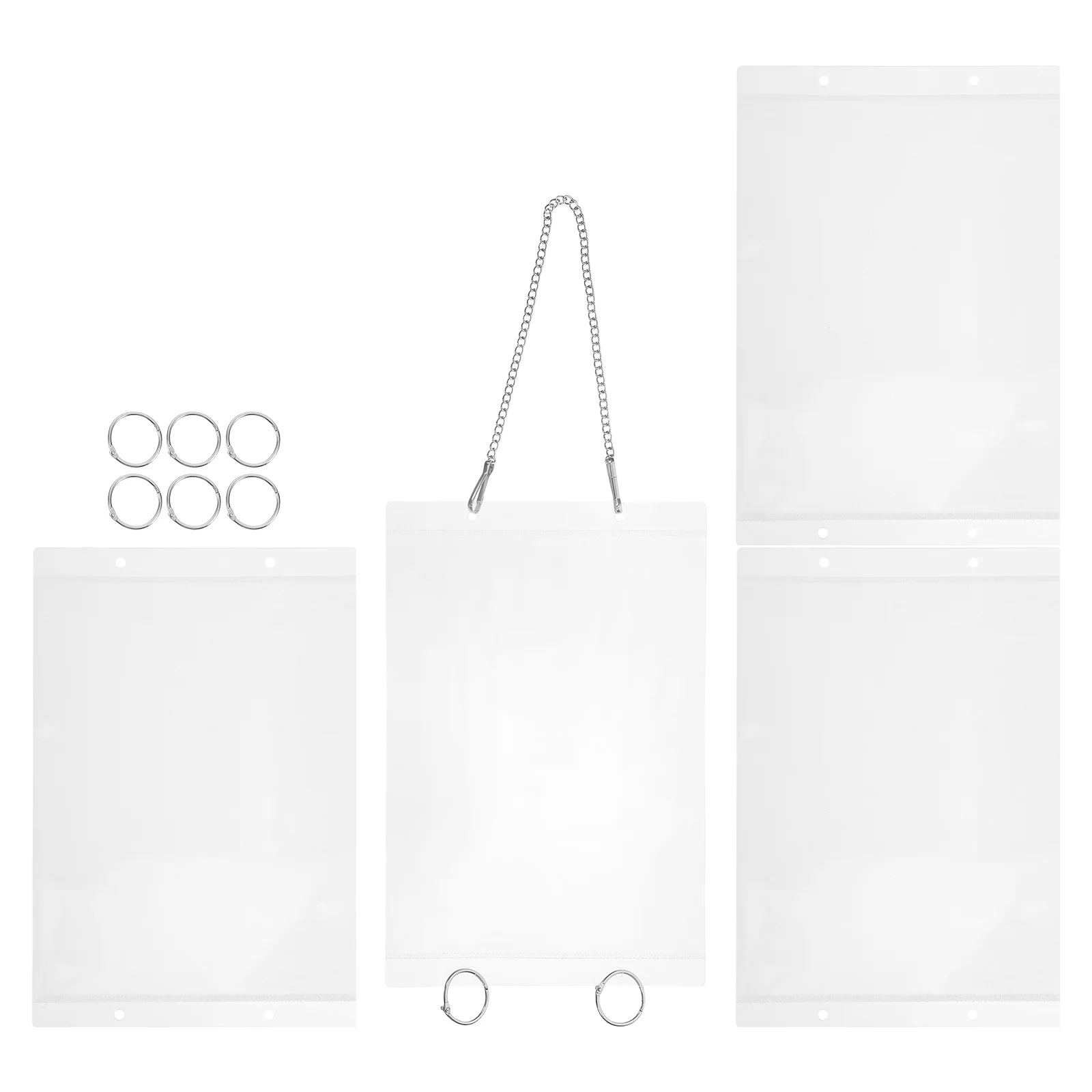 

Price Tag Display Bag Hanging Photo Pouch Plastic Label Holder Poster Sleeve Organizer