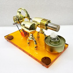 Hot Air Stirling Engine Steam Engine DIY Model Kit Alternator Science and Education Physics Steam Power Experiment Toy Gift