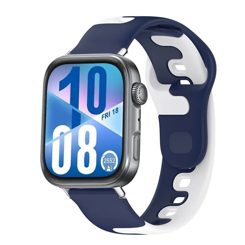 سوار من السيليكون Correa لساعة Huawei Watch Fit 4 Pro حزام قابل للتنفس مزدوج الألوان لساعة Huawei Watch Fit 3 Fit 4 Sport Band