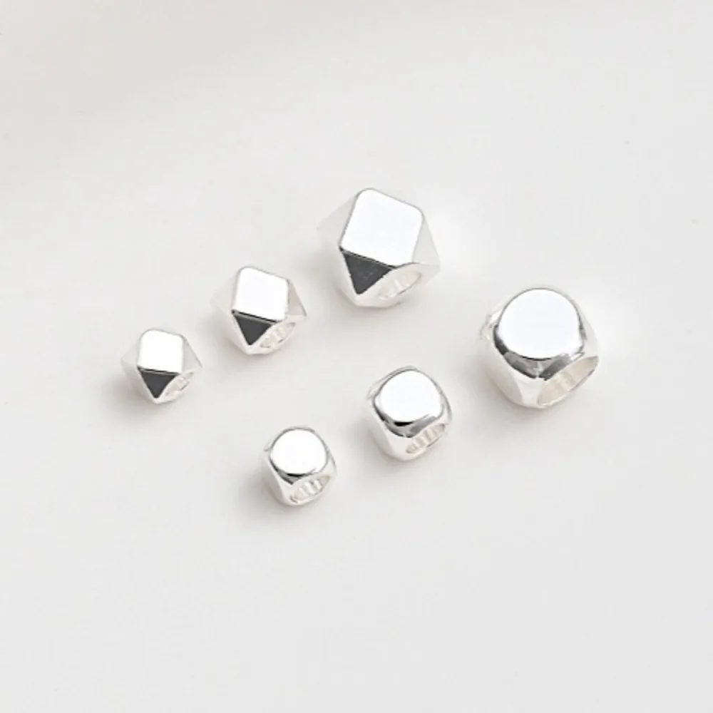 

Broken Silver Few Taels Silver Versatile Corner-cutting Beads Square Loose Beads Diy Handmade String Jewelry Material Accessorie