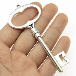 WYSIWYG 2pcs 94mm 2 Colors Antique Silver Color Antique Bronze Plated Large Key Charm Decorative Key Charm Keys Charms Vintage