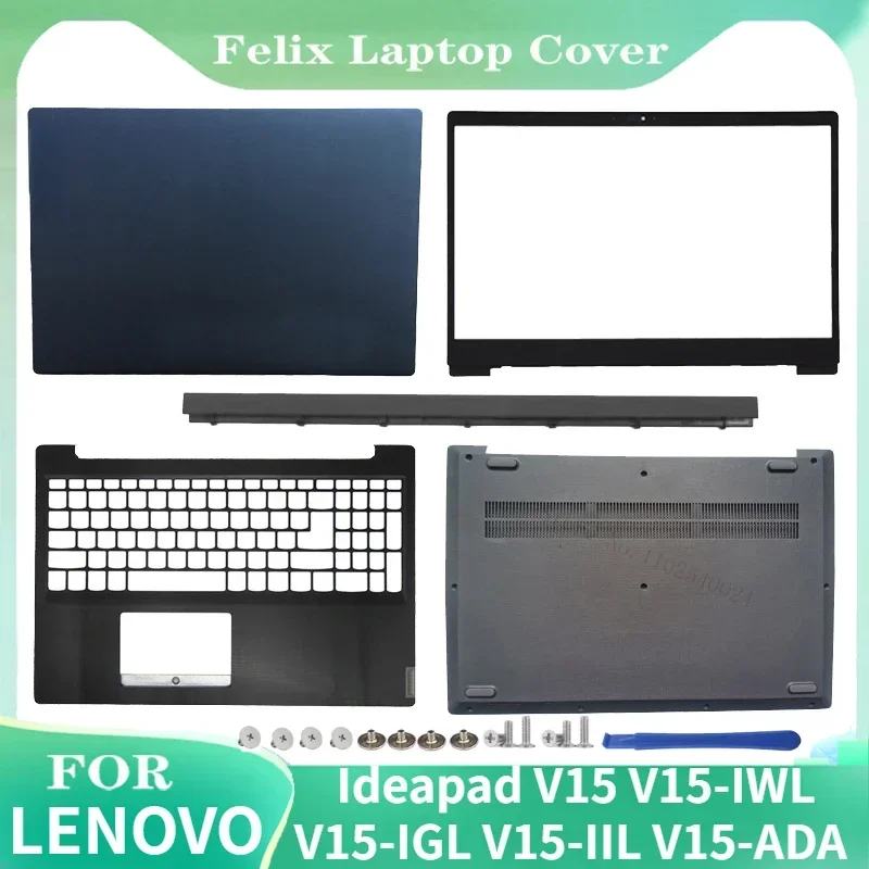 For Lenovo Ideapad V15 V15-IWL V15-IGL V15-IIL V15-ADA Laptop LCD Back Cover/Front Bezel/Palm Rest Keyboard/Bottom Cover Gray