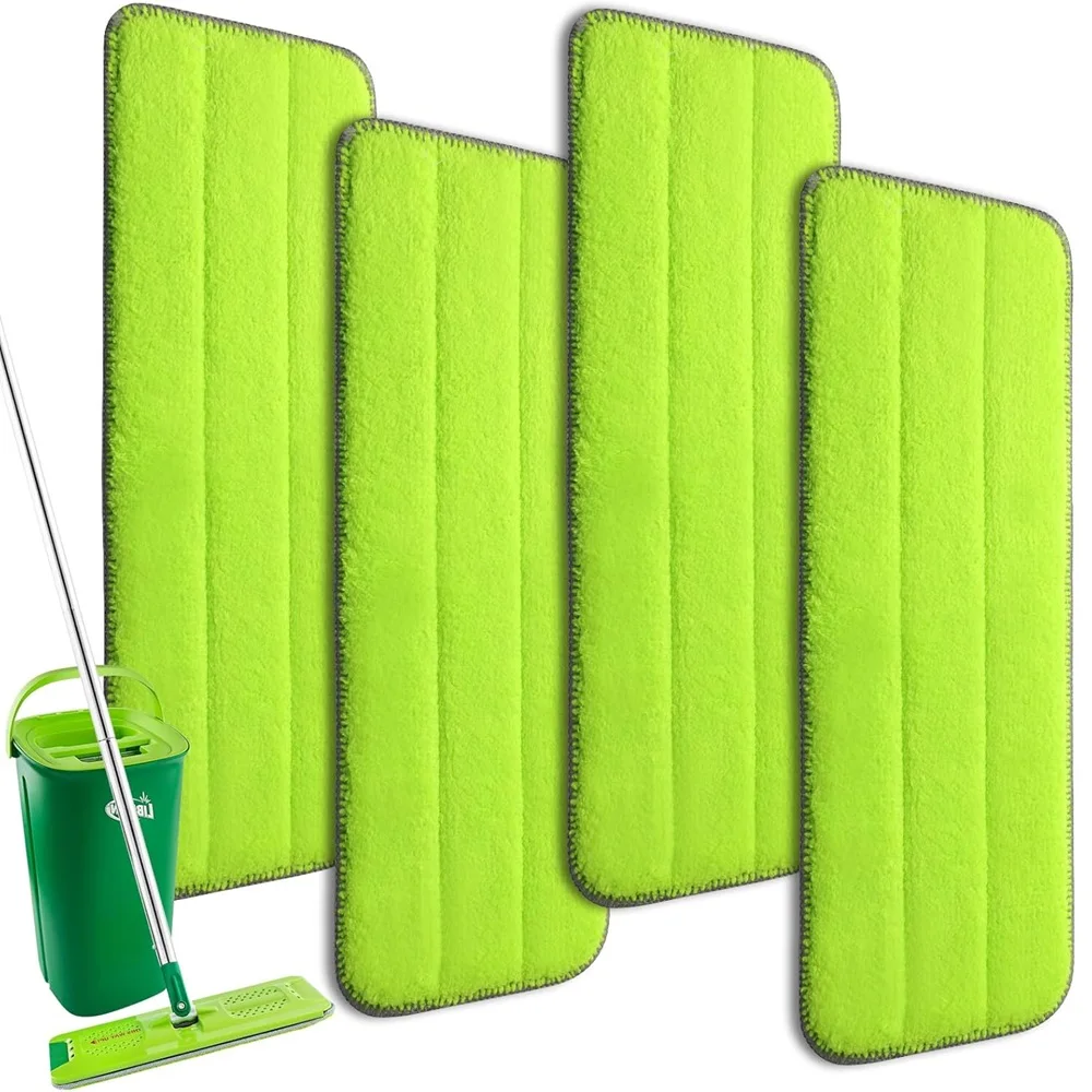 

4 Pack Microfiber Mop Pads Compatible with Libman Rinse 'n Wring Mop and Bucket System, 13" x 5" Replacement Mop Heads