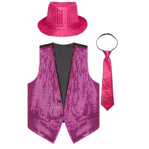 Imagen 2 del producto Chaleco de lentejuelas brillantes para hombre, chaleco sin mangas, disfraz de actuación de baile de Jazz para Festival de hip hop, ropa de fiesta Rave, ropa de discoteca