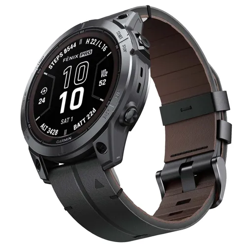 Imagen 2 del producto ANBEST-Correa de reloj de 26mm para Garmin Fenix 7X/6X Pro/6X/5X/5X Plus, correa de cuero genuino de 22mm para Fenix 6/6 Pro/5/7, correa de repuesto