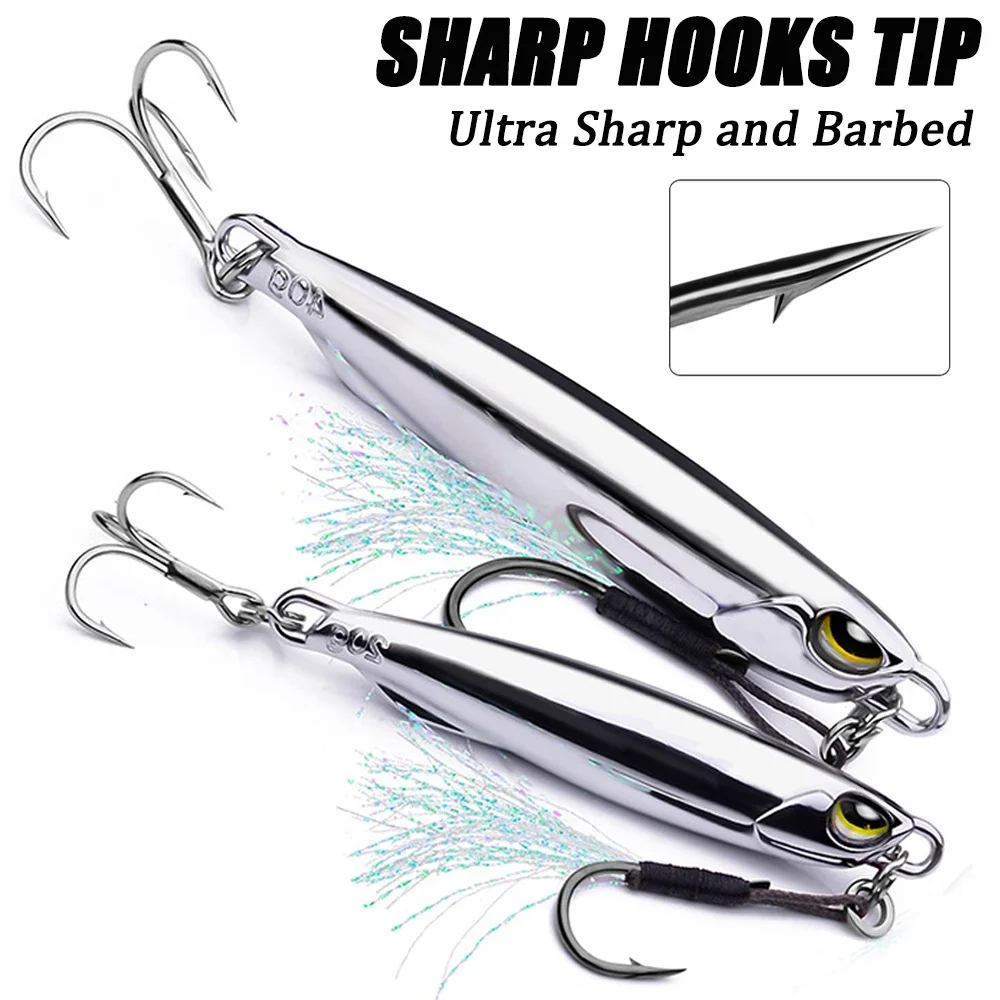 Metal Fishing Lure 15g 20g 30g 40g Shore Cast Hook Swimbait Jig Artificial Bait Pike Trout Pesca Casting Tackle With Sharp Hook