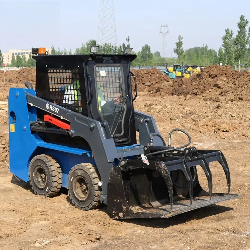 China Track Wheel CE/EPA/EURO 5 Mini Skid Steer Loader com Arado giratório de reboco de balde