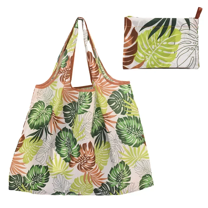 Ethnic Style  Large Size Folding Shopping Bag  Environmental Protection Large Capacity Leopard Print Portable Storage Bags