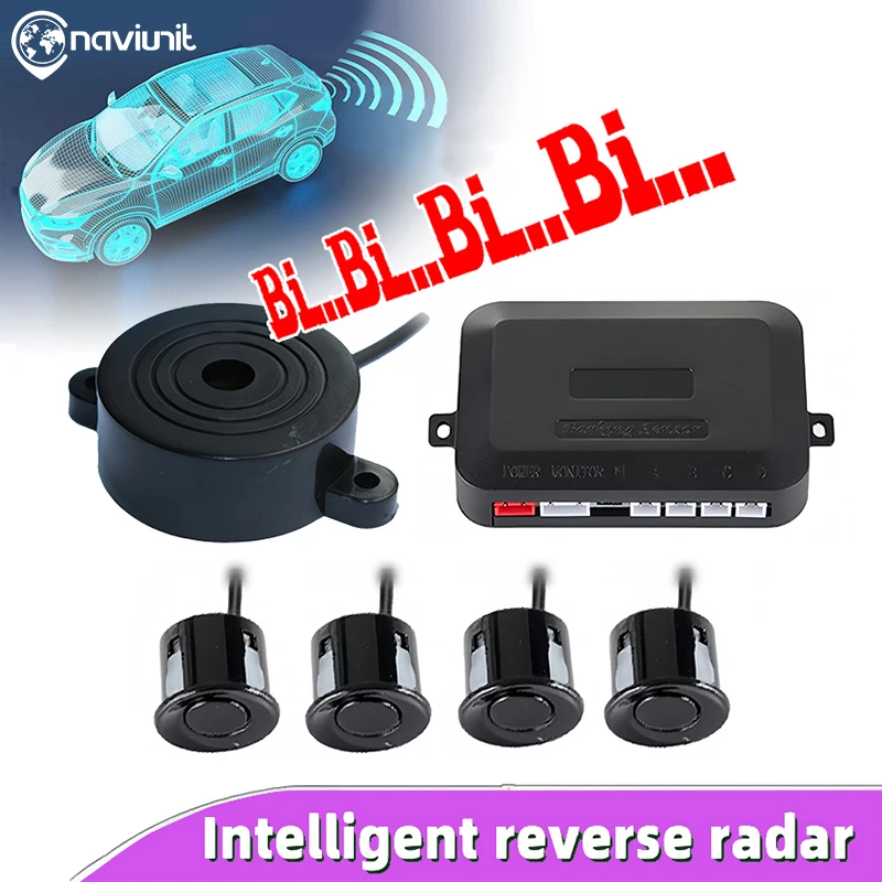 

Car Parking Distance Control Car Parking Sensor Reverse Backup Radar 4-probe pure buzzing Sound Alert Indicator Probe System