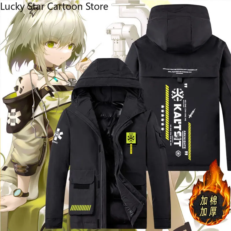 

Halloween Arknights Kal'tsit Cosplay Winter Long Sleeve Cartoon Print Unisex Coat Hoodie Top Costume Game Jacket Cotton Gift