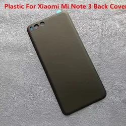 プラスチックのためのxiaomi mi note 3バッテリードア裏表紙の交換バックカバーxiaomi mi note 3プラスチックエンボス加工パタパタ