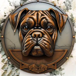 Aluminum Metal Boxer Dog Welcome Sign Cut Design vintage home bar decoracion hogar rustico farmhouse decor