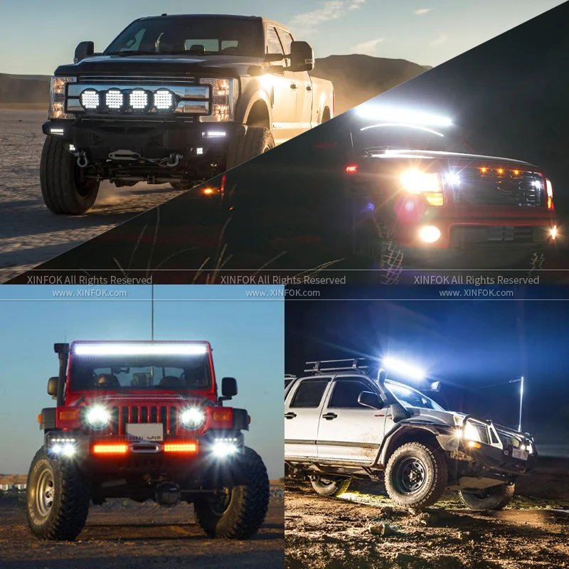 Off-Road LED Light Bar, 29 Spot Beams, 12V/24V Universal Waterproof Kit for Jeep Wrangler, Truck, SUV, 4x4, ATV