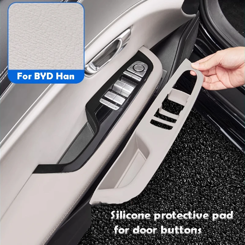 

Для BYD Han EV DM-i 2024 2025 силиконовая защитная накладка для дверных кнопок водонепроницаемые устойчивые к царапинам автомобильные аксессуары