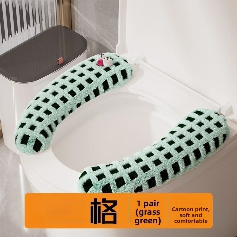 Soft Plush Toilet Seat Cover, Universal Fit, Winter Warm Cushion for Bathroom Use
