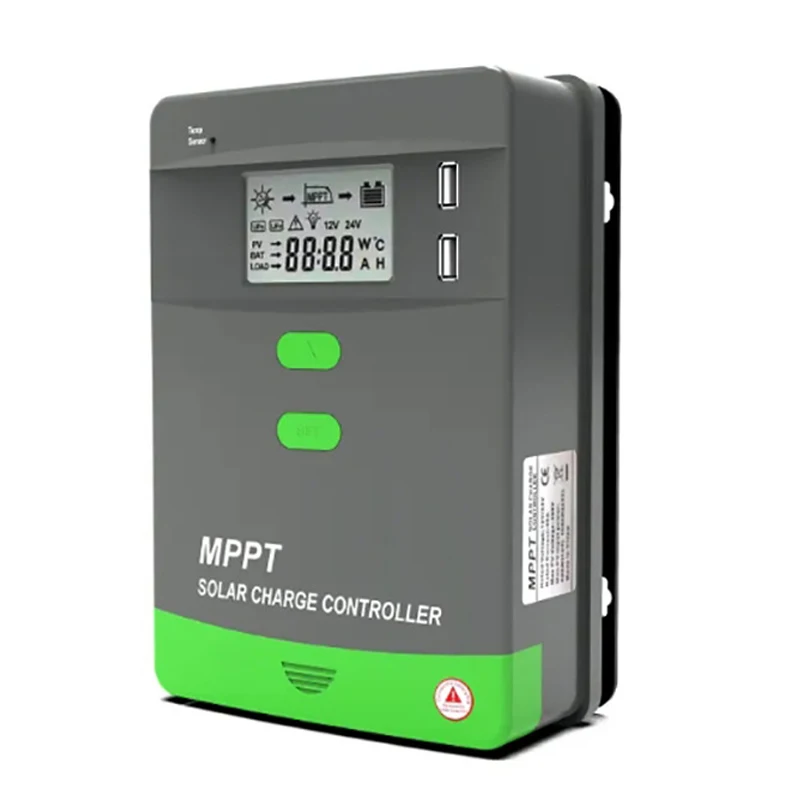 20A 30A 40A 50A 60A Solar Charge Controller For PV Panel Battery Charging MPPT Regulator With Bluetooth USB Port 12V 24V 36V 48V
