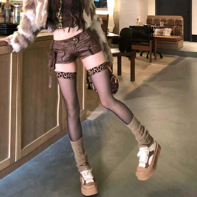 

Calcetines Sexy Wide Tube Leopard Stockings Erotic Transparent Hosiery Hot Women Thigh High Silk Stocking Fashion Lady Costumes