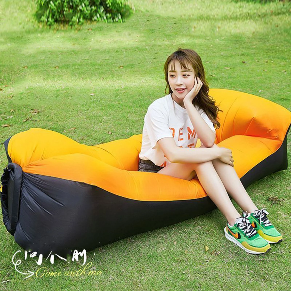 Cama Inflable Portátil, Silla de Camping para Exteriores, Sofá Inflable, Sofá para Picnic, Asiento Doble con Cojín de Aire
