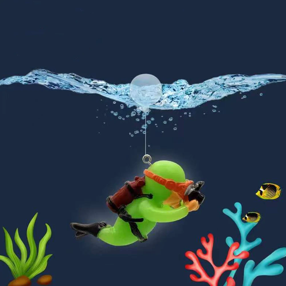 

2 Pcs Night Diver Aquarium Fish Tank Decorations Floating Supplies Underwater Scenery Material Adjustable