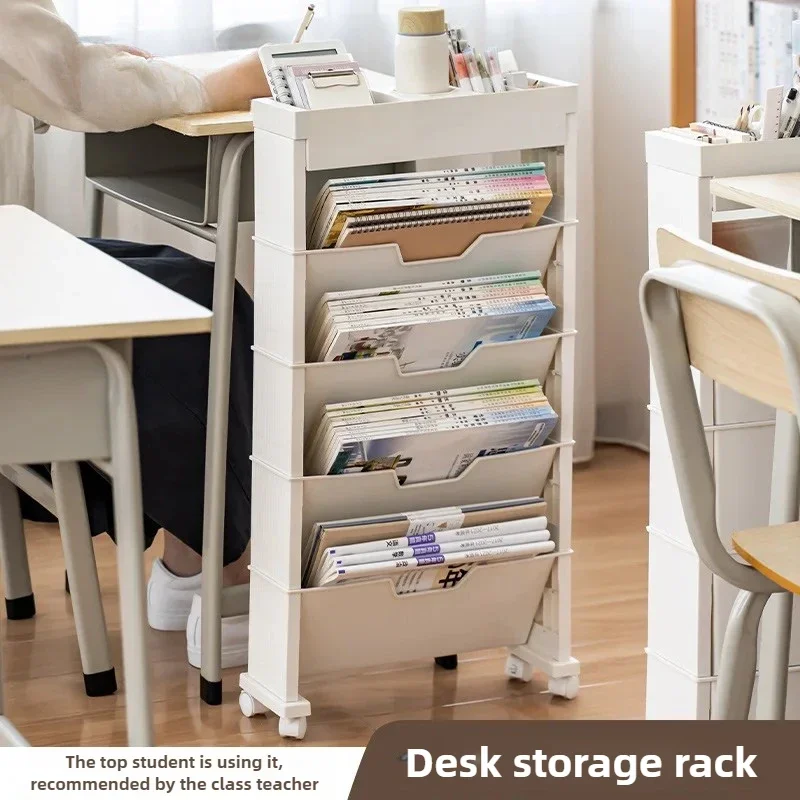 Movable Classroom Desk Storage Shelf Large-Capacity Bookshelf Children's Room Book Organizer Study Storage Solution