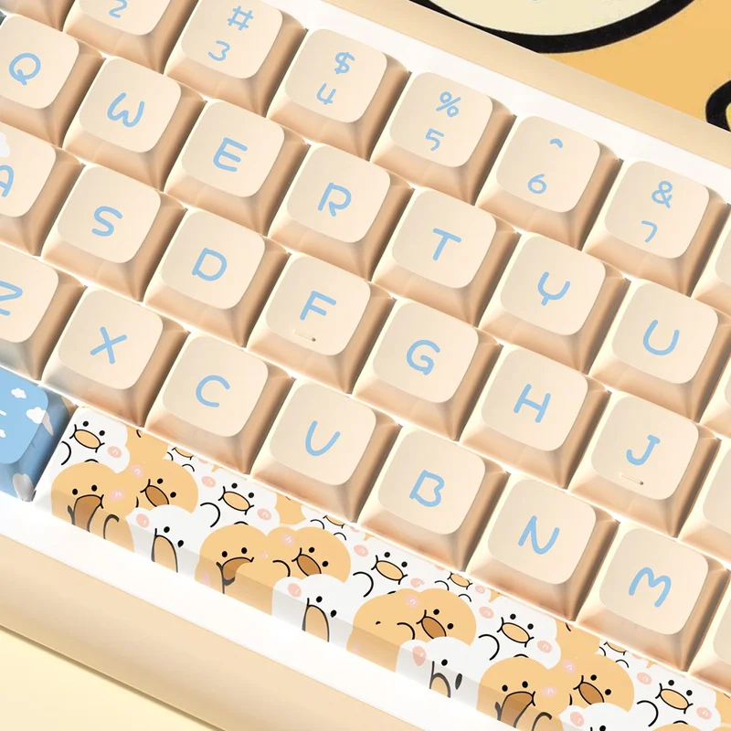 144key Cute Duck Keycaps Cheery Height/Xda Profile Personalized Pbt Thermal Sublimation Mechanical Keycaps For Gaming Keyboard