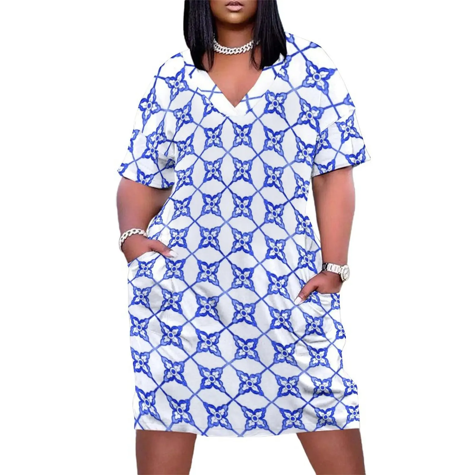 

Portuguese azulejo tiles. Gorgeous patterns. Loose Pocket Dress chic and elegant woman dress Prom gown dress for woman