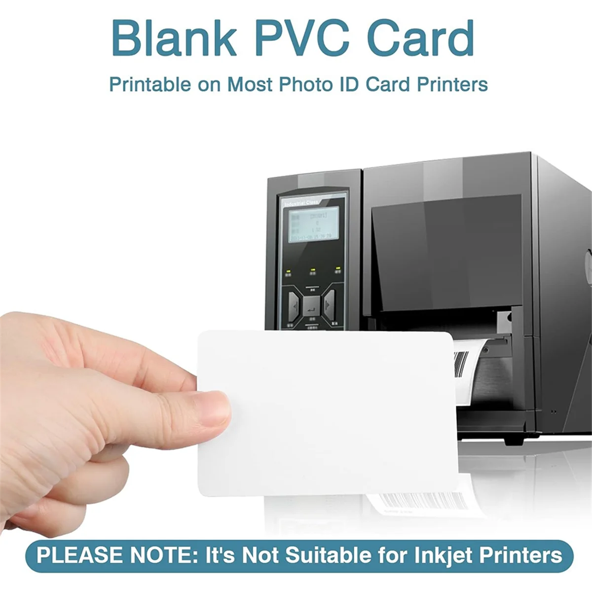 A77I 50 Pack Premium Blank PVC Cards, CR80 30Mil Graphic Quality White Plastic Cards for Photo ID Badge Printers