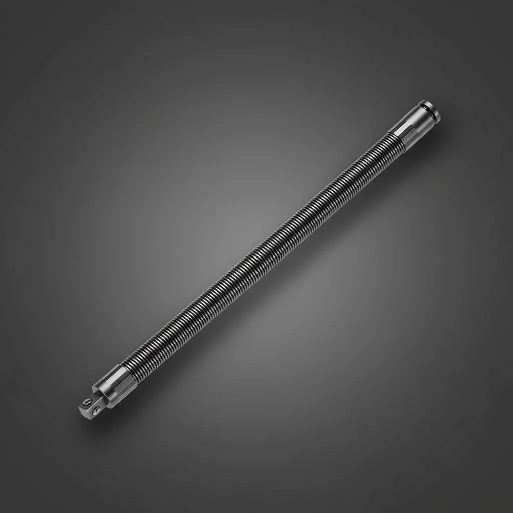 Chrome Vanadium Flexible Extension Bar 350mm, 1/2 Inch Drive Socket Wrench Accessory with Ball Lock for Auto Repair