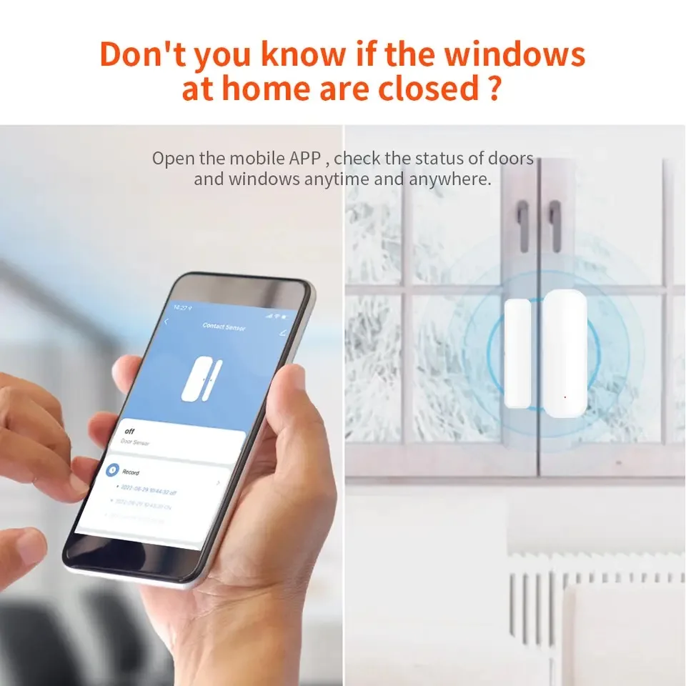 WiFi Tuya Door Sensor Home Automation IoT Smart Life Android IOS Smart Home WIFI Window Door Sensor