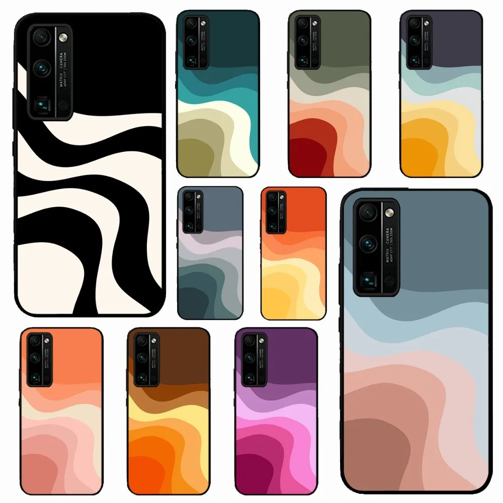 

Retro Style Waves Phone Case For Huawei Honor 10 lite 9 20 7A 9X 30 50 60 70 pro plus Soft Silicone Cover