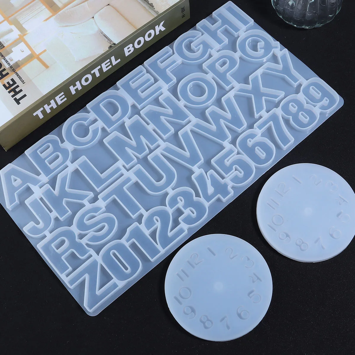 Alphabet Resin Molds Kit Backward Letter Number Silicone Casting Molds Resin Epoxy Molds for Earring Pendant Creative Keychain