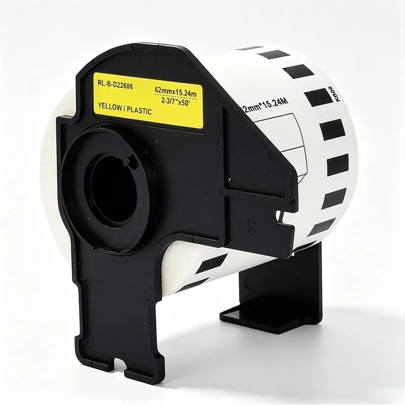 1~5rolls DK-22606 DK22606 Yellow Film Label paper 62mm*15.24mm Compatible for Brother QL-800 810W 820NWB Thermal Label Printer