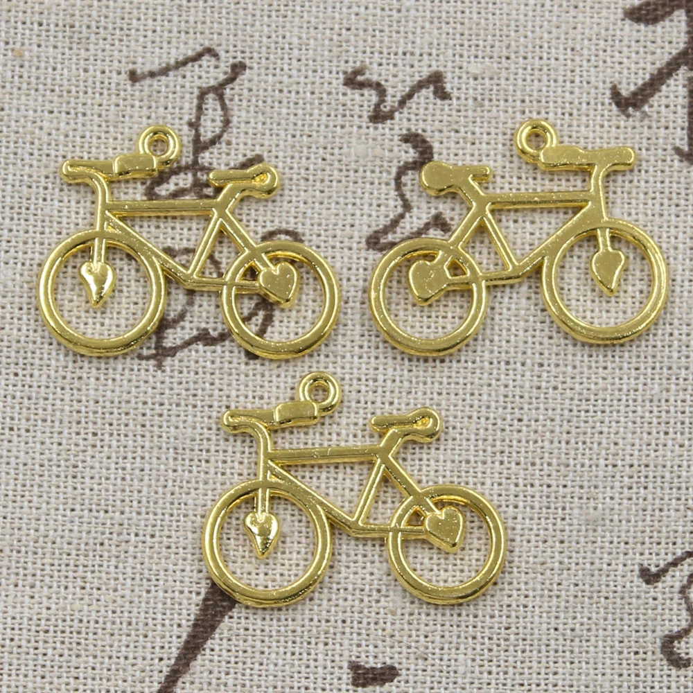 15pcs Charms Bike Bicycle 31x23mm Antique Bronze Silver Color Pendants Making DIY Handmade Tibetan Bronze Silver Color Jewelry