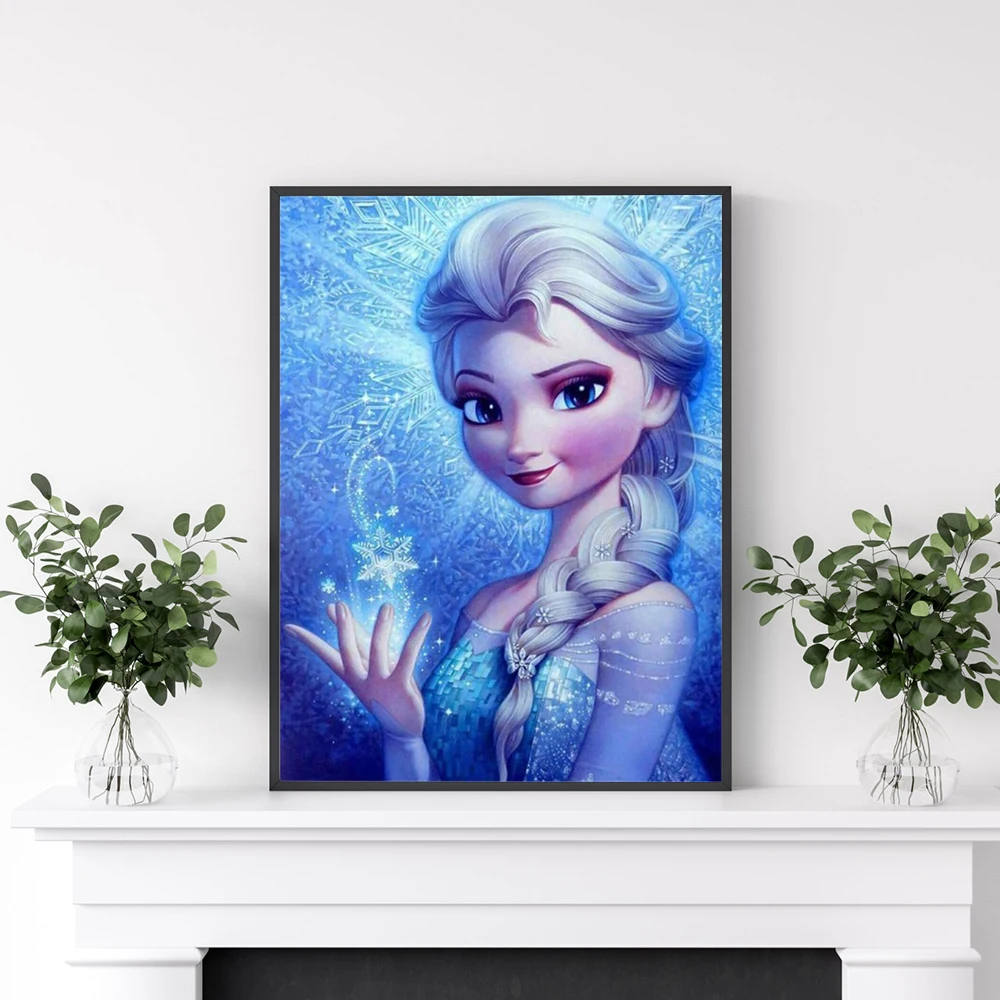 Disney 5D Frozen Diamond Painting Elsa Princess Full Round Drill Embroidery Mosaic Cartoon Gift Craft Kit