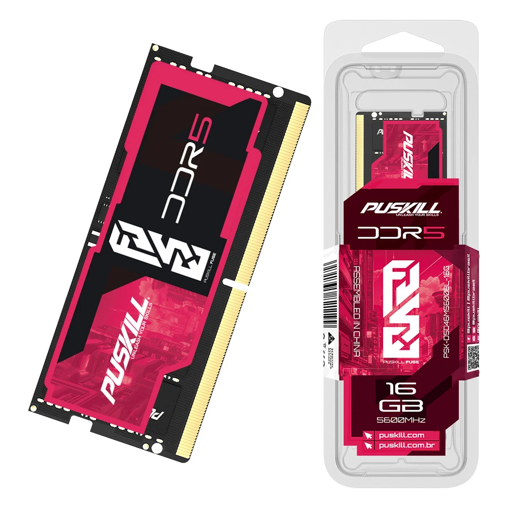 PUSKILL FUSE Notebook Memoria Ram DDR5 32GB 16GB 8GB 1.1V 262-Pin 5600MHz 5200MHz 4800MHz per laptop Memoria SODIMM