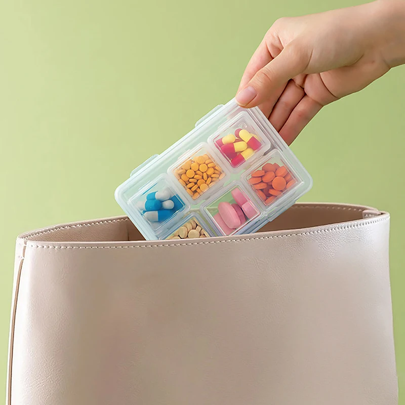 New Portable Medicine Storage Box, Plastic Desktop Medicine Storage Box With Lid, Mini Household Medicine Box