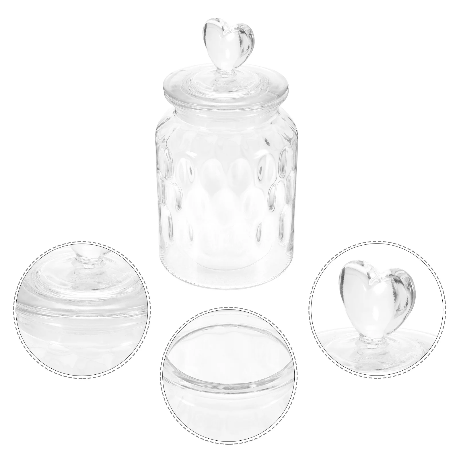

Glass Sealed Can Food Storage Tank 950ml Heart Handle Lid Multipurpose Kitchen Canister Tea Coffee Sugar Container