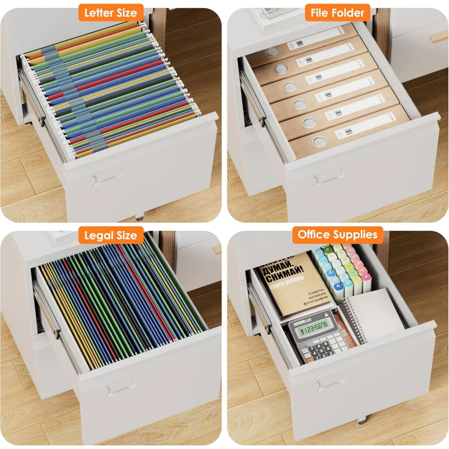 خزانة ملفات متنقلة ذات درجين، خزانة معدنية تحت المكتب مع قفل، للمكتب والمنزل، حجم قانوني/حرف