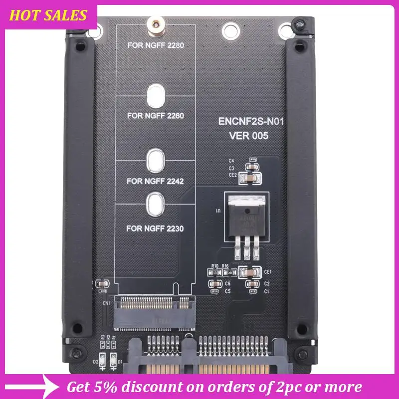Black Case CY B+M Socket 2 M.2 NGFF (SATA) SSD To 2.5 SATA Adapter For 2230/2242/2260/2280Mm M2 SSD,Requisite